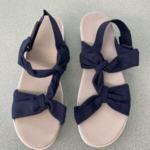 Brand New easy velcro closure navy blue sandal